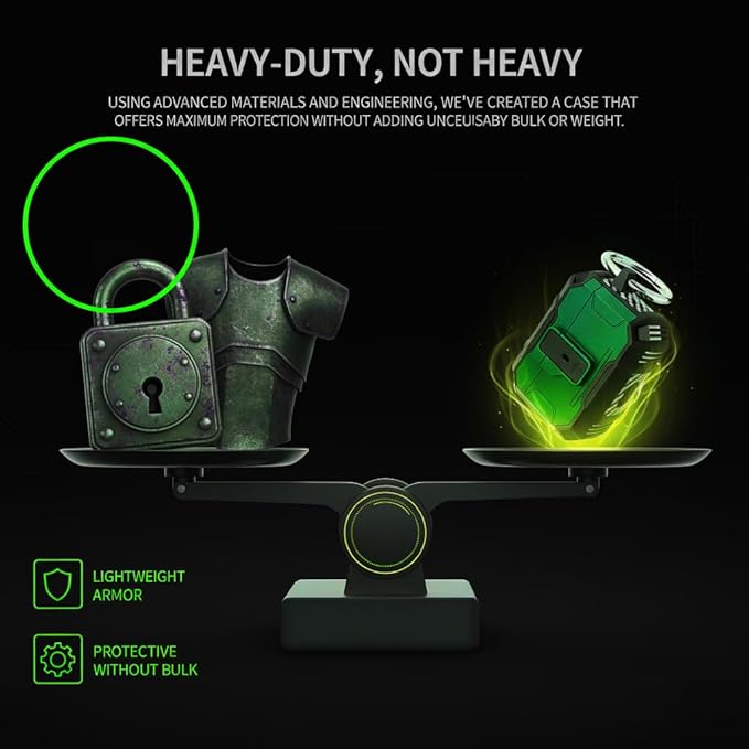 for AirPods Pro 3 Case, Secure Lock Magnetic Lid Cover with Keychain, Military Grade Shockproof Protective Case for Airpods Pro 3rd Generation, Wireless Charging & Front LED Visible, Green
