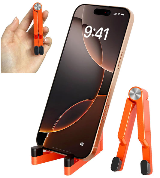 Phone Stand for Desk, Foldable Portable iPhone Stand, Cell Phone Stand Aluminum Phone Holder Cradle Dock for Desk/Travel, Desktop Phone Holder Compatible with iPhone 17 Pro Max 16 15 14 Galaxy S24 S23