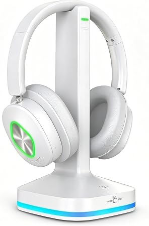 Wireless Headphones for TV, TV Headphones Wireless for Seniors with Transmitter Charging Base, 3 Audio Modes & Low Latency & Blutooth 5.4, Bluetooth Headphones for TV Watching, Gifts for Elderly