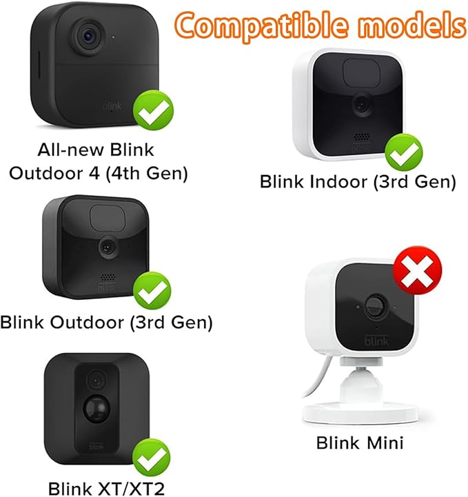 3W/5V Solar Panel with Biuld-in 6000mAh Batteries,Compatible with Blink Camera,for Blink Outdoor 4(4th Gen)/Outdoo/Indoor (3rd Gen) XT3 and XT/XT2 Camera,IP65,with 9.8ft/3m Cable,Easy to Install