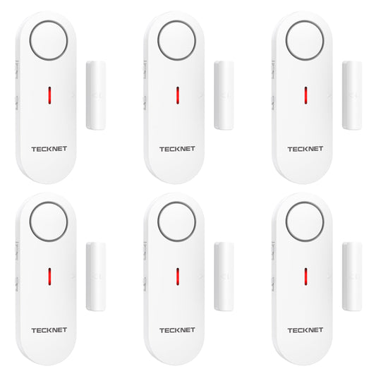 TECKNET Door Alarms for Kids Safety, Window Alarm Pool Alarms Door Alarm for Home Security, 2-in-1 Alarm & Chime, 3-Level Volume Control, Wireless Alarm for House Hotel Cars Sheds Caravans (6 Pack)