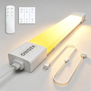 LED Tube Light Fixture with Plug Under Cabinet Lighting Dimming and Color With Remote wireless wall switch 16 inch 15W 1500LM 3000-6500K adjustable LED Tube Light Fixture for Cabinet Closet Office - Image 1