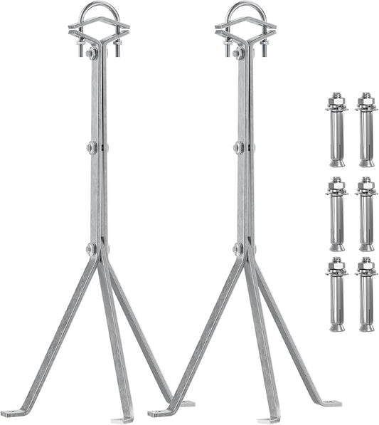 Heavy-Duty Antenna Wall Mount,Windproof Stand Off Wall Mast Mounting Clamps,1 Pair with Expansion Bolts (1 Pair Mount ( 3-Leg + 3-Leg), 26 Inch)