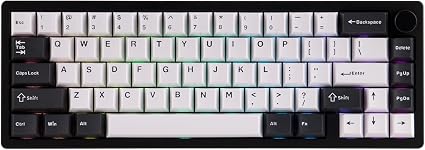 EPOMAKER Galaxy65 Wireless QMK/VIA Mechanical Keyboard, Ball-Catch Anodized Aluminum Custom Keyboard, Pre-Lubed Hot-Swappable Switch, RGB Backlit, Rotary Knob, 2.4Ghz/BT/Type-C (Black)