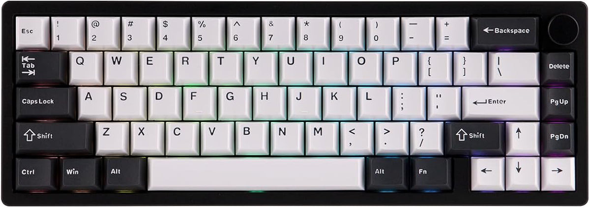 EPOMAKER Galaxy65 Wireless QMK/VIA Mechanical Keyboard, Ball-Catch Anodized Aluminum Custom Keyboard, Pre-Lubed Hot-Swappable Switch, RGB Backlit, Rotary Knob, 2.4Ghz/BT/Type-C (Black)