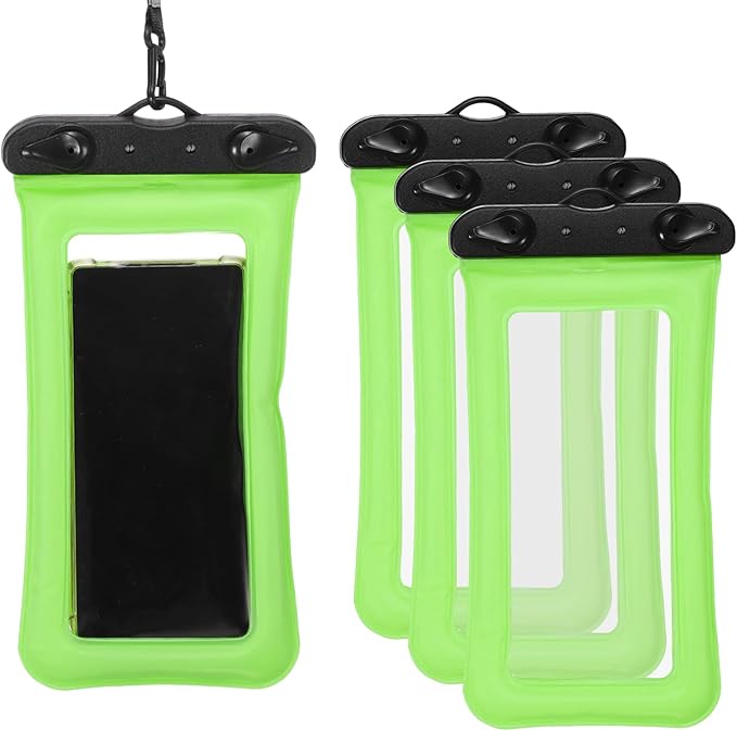 PATIKIL 6Pcs Waterproof Phone Pouch Floating No Sink Universal Cellphone Dry Bag Waterproof Phone Case for Kayaking Beach Swimming Hiking, Green