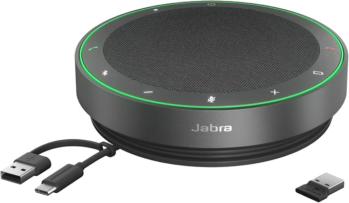 Jabra Speak2 75 SE (Second Edition) Wireless Bluetooth Speakerphone - 4 Noise-Cancelling Mics, 65mm Speakers - New Linking Feature - USB-A Dongle - Works with Zoom and Google Meet - Dark Grey