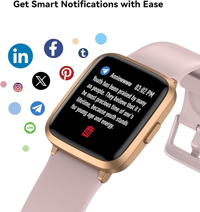 Fitness Tracker Watch with Heart Rate Monitor, Activity Tracker with Pedometer, Sleep Monitor, Calories & Step Counter, IP68 Waterproof Smart Watches for Women Men Fitness Watch for Sports