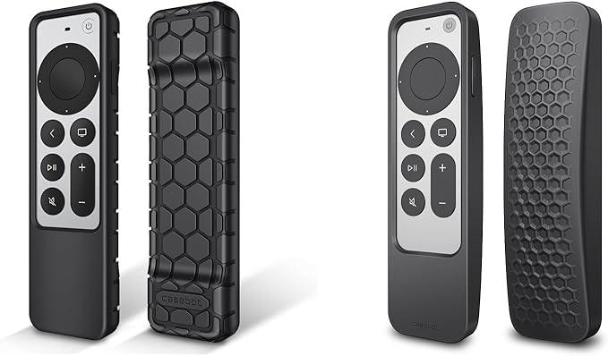 Fintie Silicone Case for Apple TV Siri Remote 2nd/3rd Gen & AirTag - Honey Comb Lightweight Anti Slip Shockproof Cover
