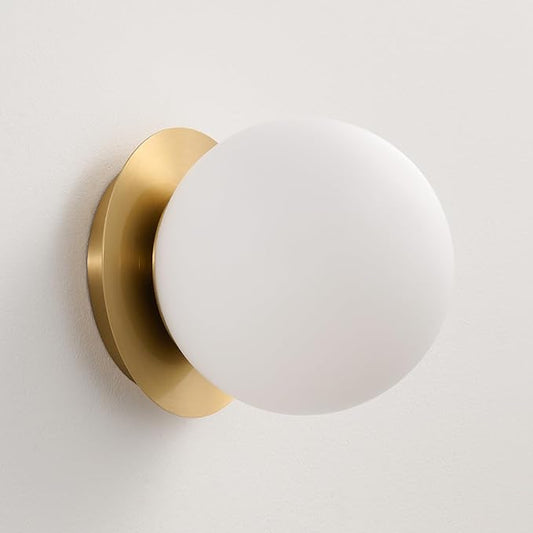 Premium Brass Globe Wall Sconce - Luxury Mid-Century Modern Lighting
