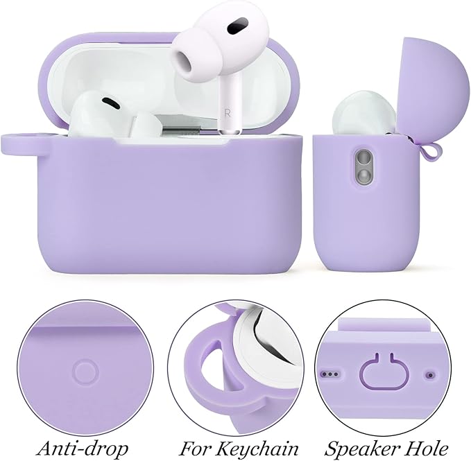 Case for Airpods Pro 1st 2nd Generation - VISOOM Airpods Pro 1/2 Cases Cover Women Silicone iPod Pro 2 Earbuds Wireless Charging Case Girl Bling Keychain for Apple Airpod Gen Pro 2