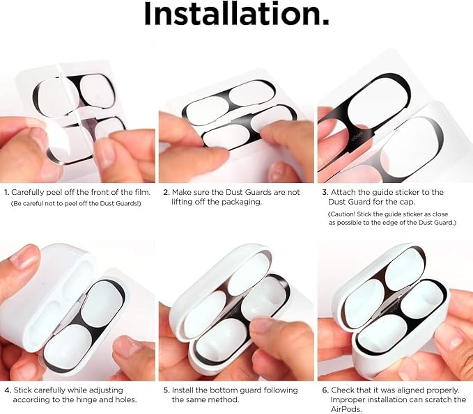 elago Dust Guard Compatible with AirPods Pro (1&2) - Anti-Dust Film, Protects from Iron/Metal Dust (1 Set, Purple) [US Patent Registered]