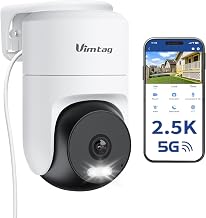 VIMTAG Pan/Tilt Outdoor Security Camera, 2.5K 4MP WiFi Home CCTV Camera, 360° View & Motion Tracking, Color Night Vision, 2-Way Audio, AI Detection Alarm, IP66, Cloud & SD Card Storage, Works w/Alexa
