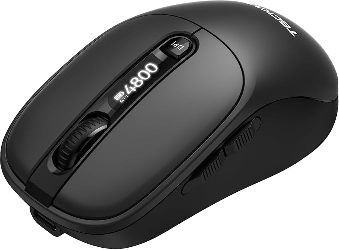 TECKNET Tri-Mode Rechargeable Bluetooth Mouse with LED Display for Laptop - Image 8