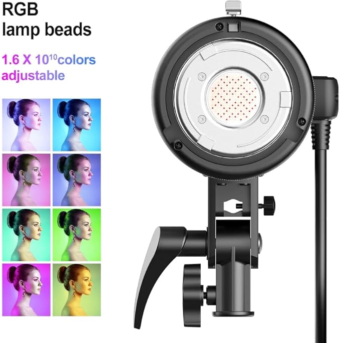 GVM 100W LED Video Light, RGB+Bi-Color Double Sided Photography Light, 77600 Lux/0.5m COB Light CRI97+ 2700K-7500K, 12 Lighting Effects, App Control, Photography Studio Light for Video Shooting