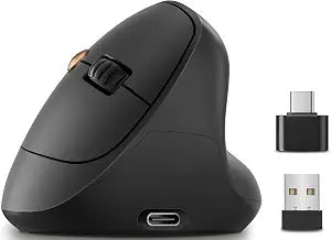 Ergonomic Vertical Wireless Mouse, 57°, Small/Medium Hands, Black - Image 1