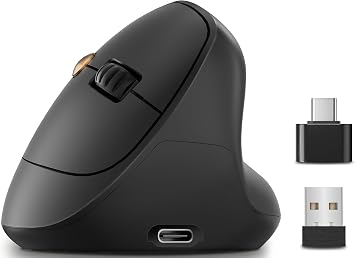 Ergonomic Vertical Wireless Mouse, 57°, Small/Medium Hands, Black - Image 2