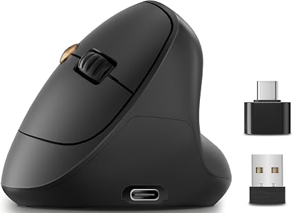 Ergonomic Vertical Wireless Mouse, 57°, Small/Medium Hands, Black - Image 4