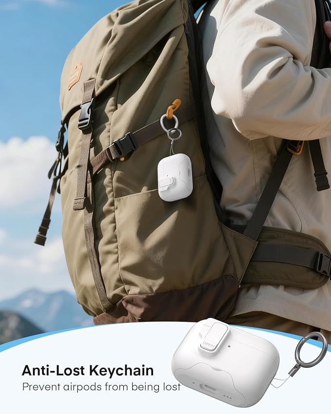Maxjoy for AirPods Pro 3 Protective Case with Cleaning Kit, Military Hard Case with Lock Shock-Absorbing, Double White