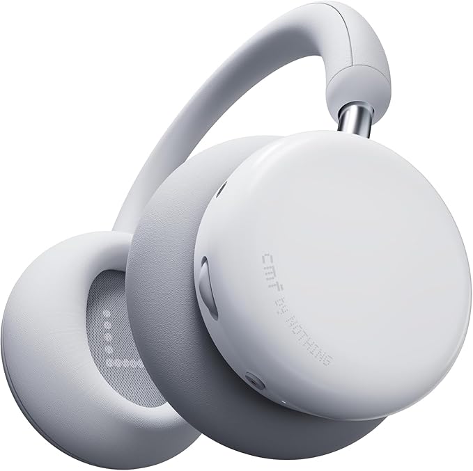 CMF BY Nothing Headphone Pro Active Noise Canceling Wireless Headphones Bluetooth 5.4 Over The Ear Headset, 50H ANC Playtime, Bass&Treble Slider, Custom EQ&Spatial Audio, Hi-Res LDAC, Light Grey