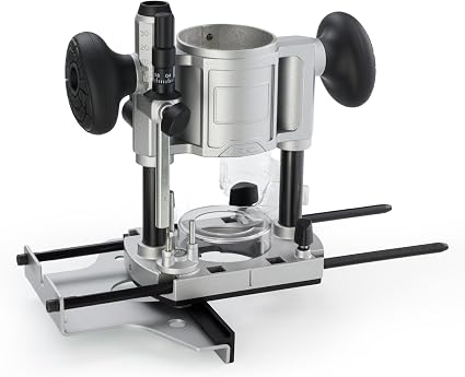 710W Trim Router with Extended Trim Base, 1/4 Inch Collet, 66mm Diameter, 5.5A 120V 60Hz, Model RT-003 (Plunge Base)