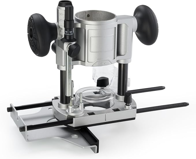 710W Trim Router with Extended Trim Base, 1/4 Inch Collet, 66mm Diameter, 5.5A 120V 60Hz, Model RT-003 (Plunge Base)