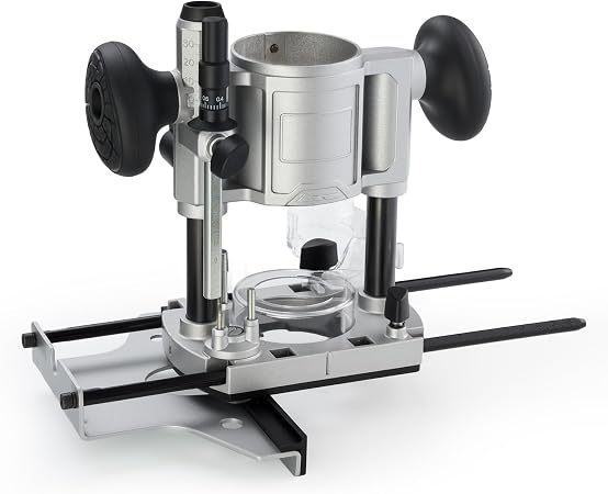 710W Trim Router with Extended Trim Base, 1/4 Inch Collet, 66mm Diameter, 5.5A 120V 60Hz, Model RT-003 (Plunge Base)