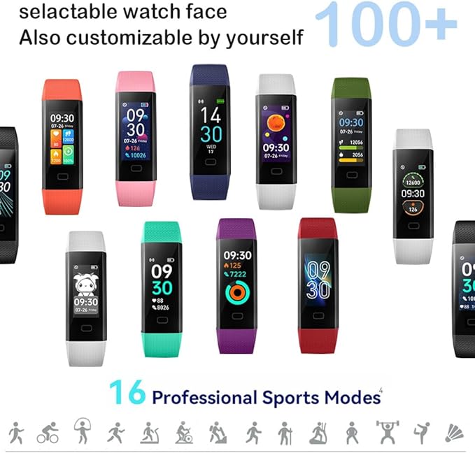 Fitness Tracker with Heart Rate Monitor/Step Counter/Calories, Activity Tracker Smart Watch Sleep Monitor, IP68, Health Tracker Pedometer for Man Women