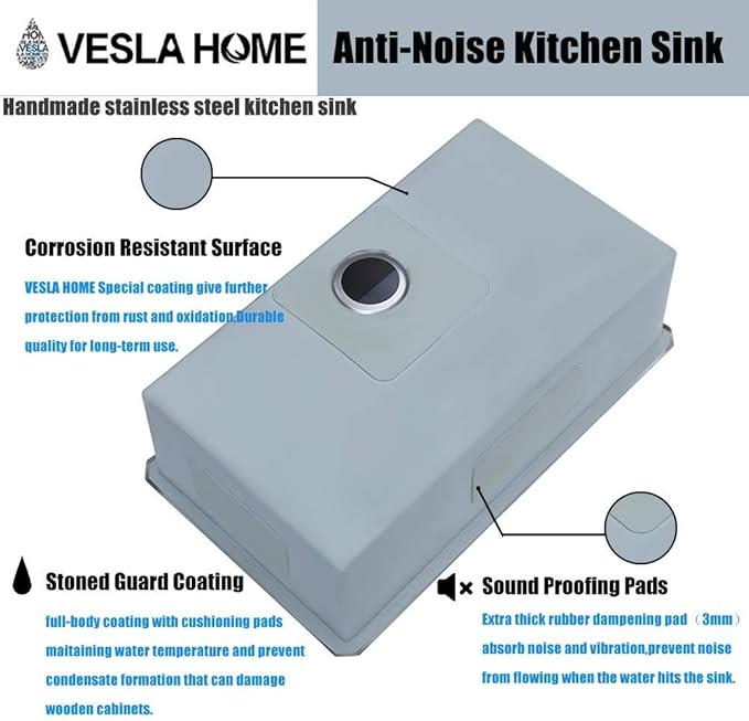 30 inch Drop in Kitchen Sink, Topmount Single Bowl 304 Stainless Steel Handmade Satin Finish Kitchen Sinks with Dish Grid and Strainer
