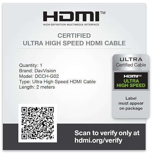 HDMI 2.1 Cable ARC/eARC Cable for Soundbar to TV, Certified Ultra High Speed HDMI Cable Braided-8K@60Hz,4K@120Hz,48Gbps,HDCP 2.3,HDR 10,Compatible with PS5/Xbox/RTX 4090/Monitor(6.6FT Grey)