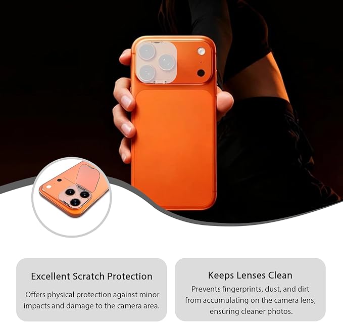 Camera Lens Cover Compatible for iPhone 17 Pro/17 Pro Max,Camera Lens Protector to Protect Privacy and Security,Strong Adhesive -2 Pack-Clear