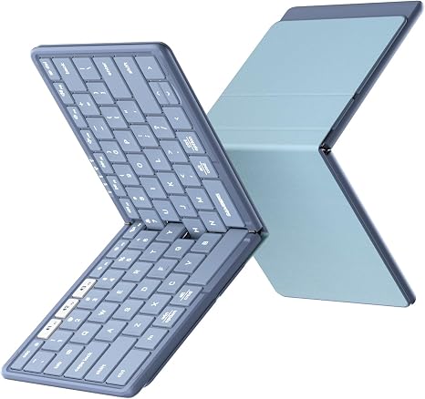Samsers Full-Size Foldable Bluetooth Keyboard for Laptop Phone Tablet -Blue