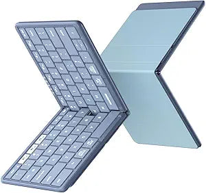 Samsers Full-Size Foldable Bluetooth Keyboard for Laptop Phone Tablet -Blue