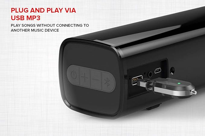 Creative Stage Air Portable and Compact Under-Monitor USB-Powered Soundbar for Computer, with Dual-Driver and Passive Radiator for Big Bass, Bluetooth and AUX-in, USB MP3 (Renewed)