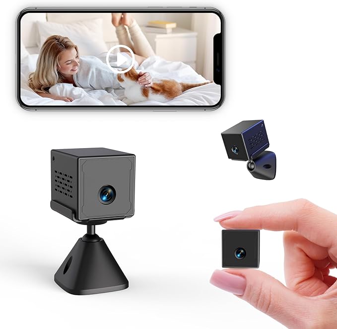 2025 Upgraded Mini Camera 5G WiFi Indoor Security 4K Nanny Cam for Home with App Control Motion Detection & Night Vision Wireless Rechargeable Baby Pet Camera