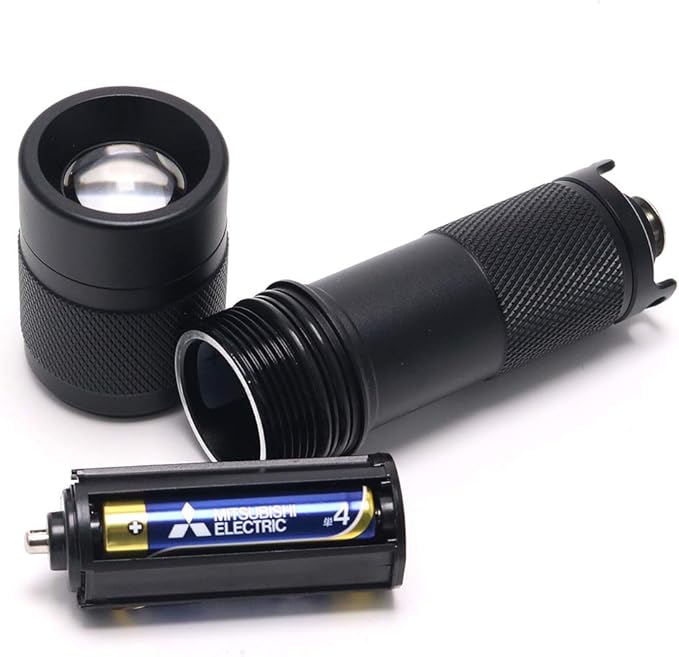 Bigblue AL450N 450 Lumens 8° Beam Angle Mini Dive Light w/Tail Switch & Batteries, Black