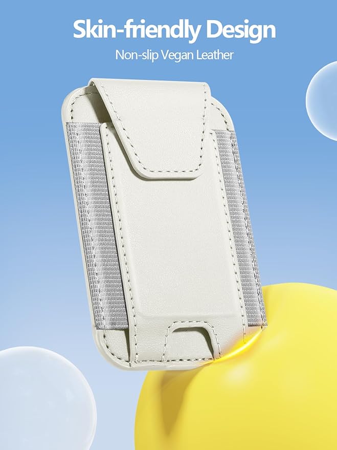 Miroddi for MagSafe Wallet with Privacy Flap, Strongest Magnetic Card Holder for iPhone 17, iPhone 16/15/14/13/12 Series, Leather Magnetic Phone Wallet, RFID Blocking, Fit 7 Cards, Creamy white