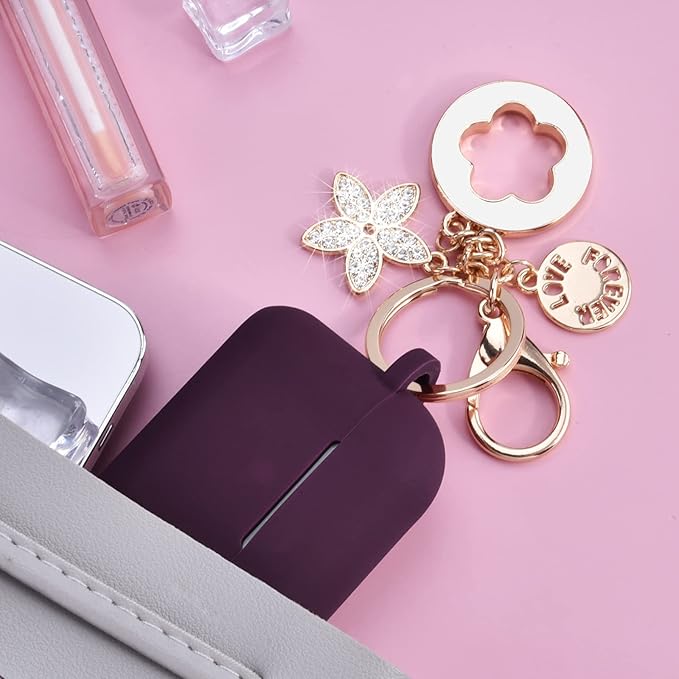 Case for Airpods Pro 1st 2nd Generation - VISOOM Airpods Pro 1/2 Cases Cover Women Silicone iPod Pro 2 Earbuds Wireless Charging Case Girl Bling Keychain for Apple Airpod Gen Pro 2