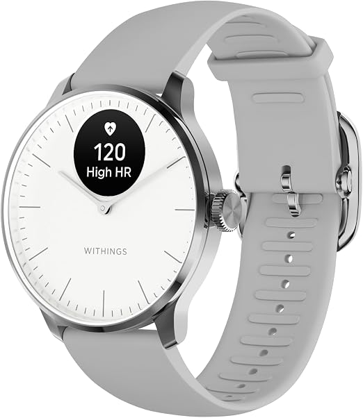 Withings ScanWatch Light - Hybrid Smart Watch, Heart Rate Monitoring, Fitness Tracker, Cycle Tracker, Sleep Monitoring
