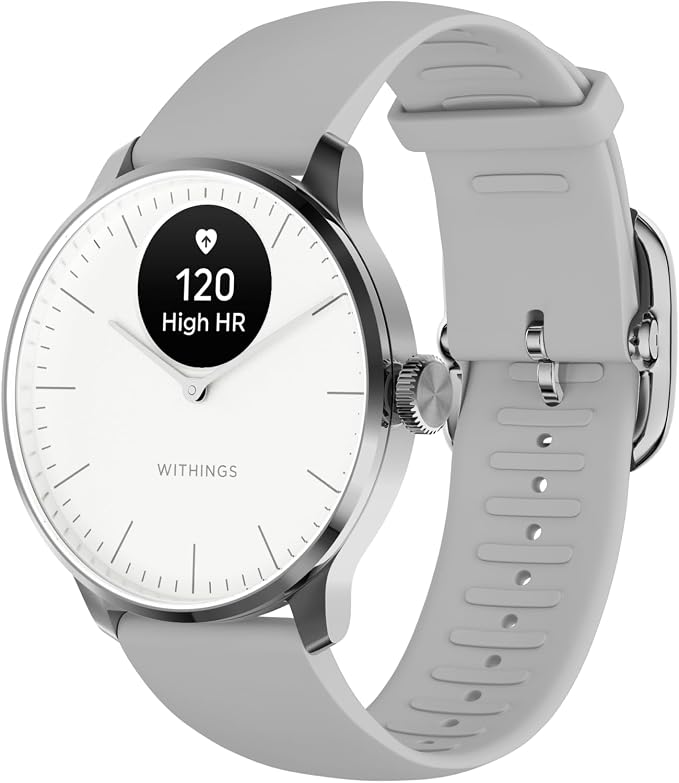 Withings ScanWatch Light - Hybrid Smart Watch, Heart Rate Monitoring, Fitness Tracker, Cycle Tracker, Sleep Monitoring