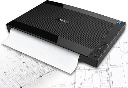 VIISAN VF3240 A3 Scanner - Fastest 4-Second Scan (200dpi, A3 Color), 2400 DPI High Resolution, Frameless Auto-Scan for CAD & Business