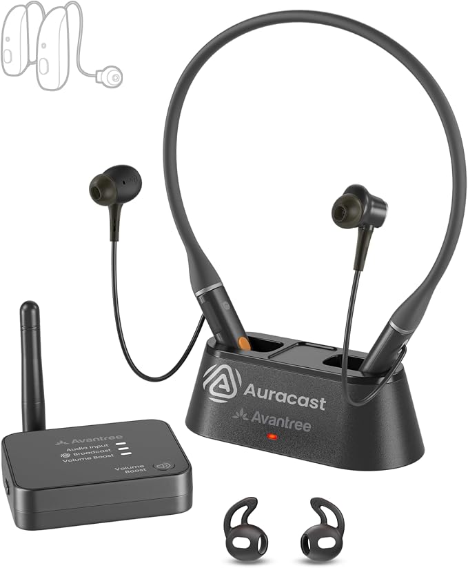 Avantree Aura Loop - Auracast Wireless TV Earbuds with Voice Clear