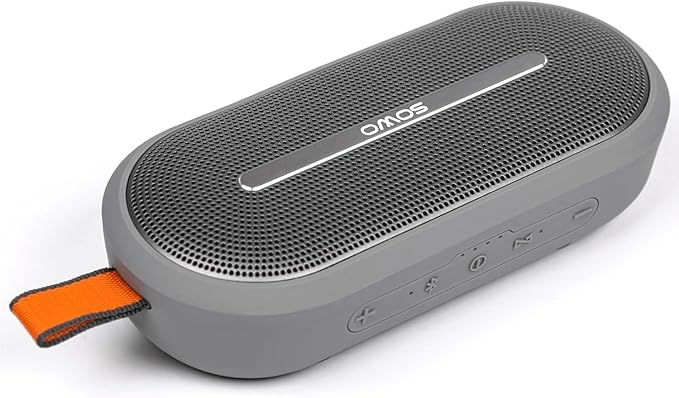 SOWO Portable Bluetooth Speaker with Powerful Bass - Wireless Speaker with Partyboom Technology - 40W, IP67 Waterproof - Stereo Sound for Outdoor, Camping and Travel Use - Grey