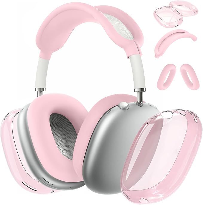 for AirPods Max case Cover,Anti-Scratch Ear Pad Case Cover/Ear Cups Cover/Headband Cover for AirPods Max. Clear Soft TPU and Silicone,Skin Scratch Proof.