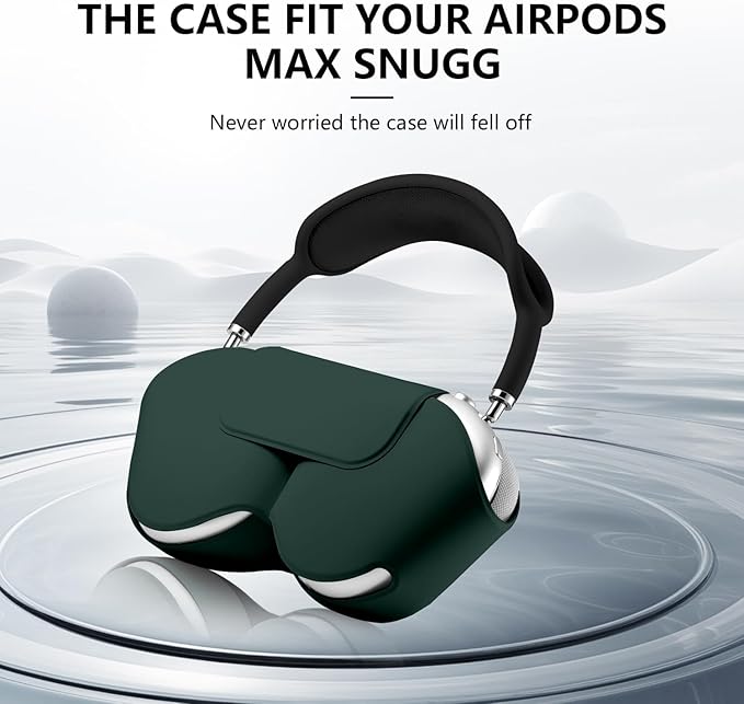 for Apple Airpods Max Case,Headphones Protective Case for AirPod Max Supports Sleep Mode, Anti-Scratch and Anti-Dust,Airpod Pro Max by PU Leather,Dark Green 2