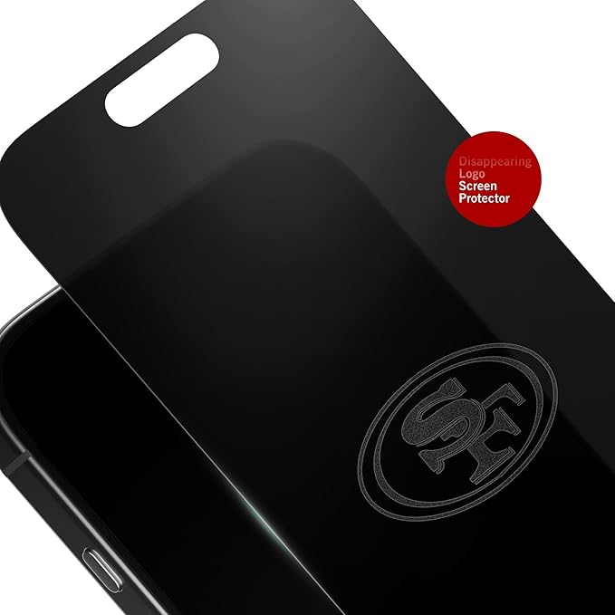 NFL San Francisco 49ers Privacy Screen Protector for iPhone 13 Pro Max,14 Plus - with Disappearing Logo - Scratch-Resistant and Easy-to-Install Screen Protectors (Includes Installation Tray)