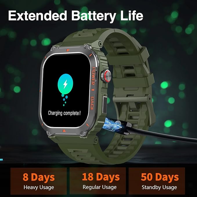 Military GPS Smart Watch for Men Pressure/Altitude/Compass,Fitness Smart Watch for Android Phones and iPhone,Outdoor Waterproof Fitness Tracker with Blood Oxygen/Heart Rate/Sleep/100+ Sport Modes