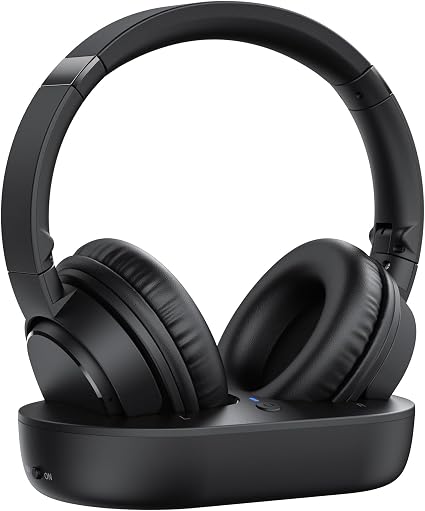 SKYCOMET Wireless Headphones for TV, TV Headphones Wireless with Easy Setup, Charging Base, 65H Playtime, Low Latency Sound, Compatible with Most TVs, Ideal for Seniors