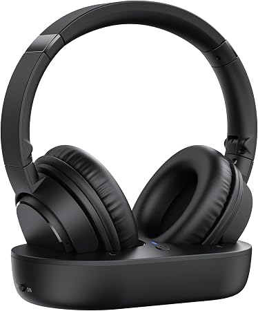 SKYCOMET Wireless Headphones for TV, TV Headphones Wireless with Easy Setup, Charging Base, 65H Playtime, Low Latency Sound, Compatible with Most TVs, Ideal for Seniors