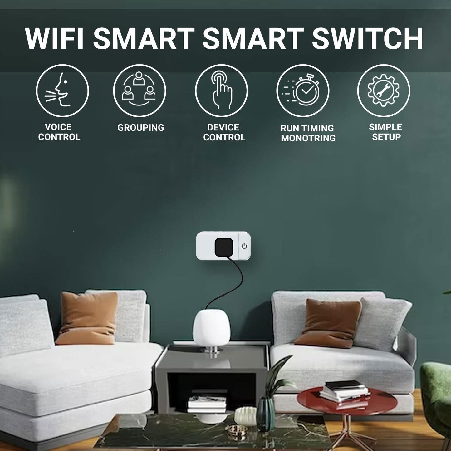 Smart Plug - 2 Pack Smart Home 2.4G Wi-Fi Plugs Outlet Works with Echo, Alexa & Google Home | Smart Plug for Home with Timer, Remote,Voice & Group Controller | No Hub Required
